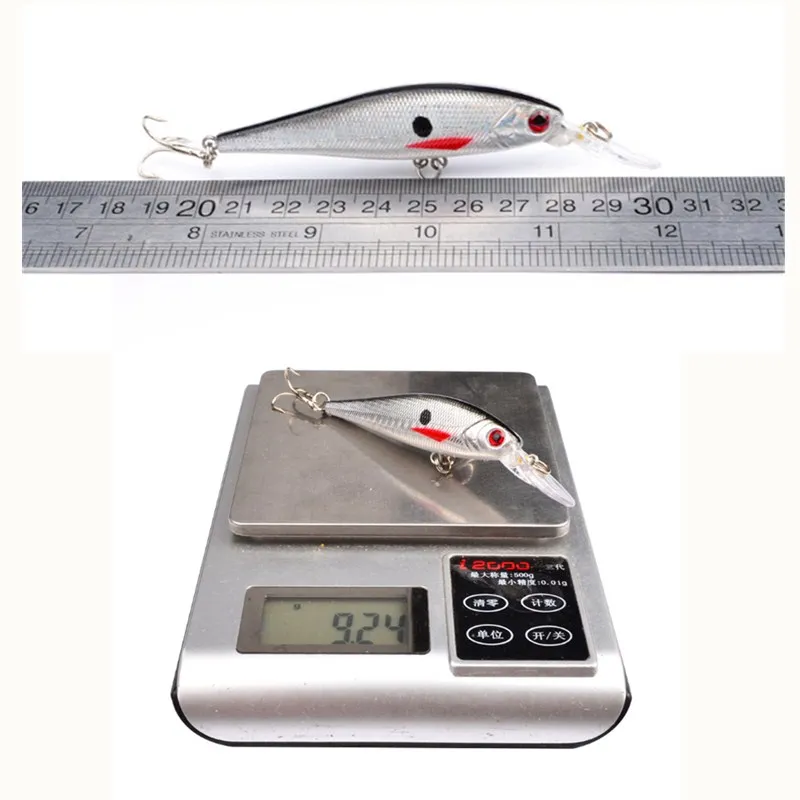 FISHINAPOT 플로팅 미노우 낚시 루어 10cm/9.2g 인공 하드 크랭크베이트 플라스틱 3D 눈 워블러 파이크 루어 낚시 태클