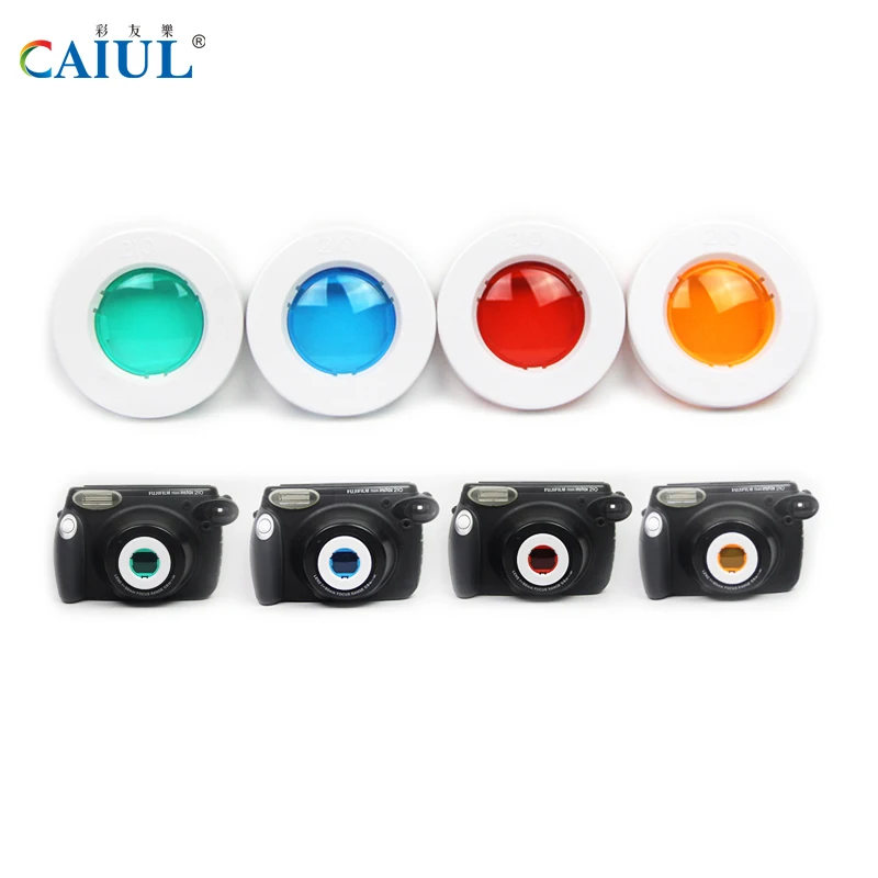 CAIUL close-up lens suit for Fujifilm instax camera wide 210 300 instant camera lens UV self-portrait lens 4 colour filters