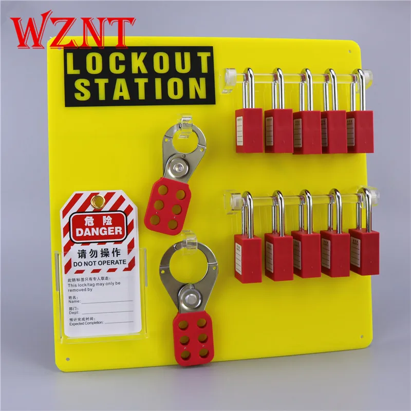 

NT-K12 10 padlock lock Open Front Wall Mounted Safety Lockout Tagout Stations,10-Lock board Lockout Station