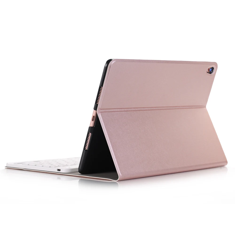 Imagem -02 - para Ipad Pro 10.5 Russo Espanhol Hebraico Case de Teclado Removível sem Fio Bluetooth Teclado Mais Ultra Fino Suporte Capa de Couro