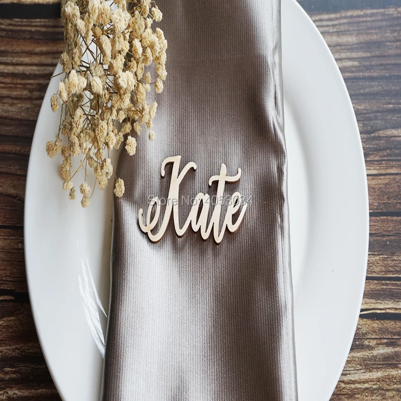 Wooden laser cut names Wedding place cards Name place settings Name tags for wedding Rustic wedding names Laser cut wood Wooden