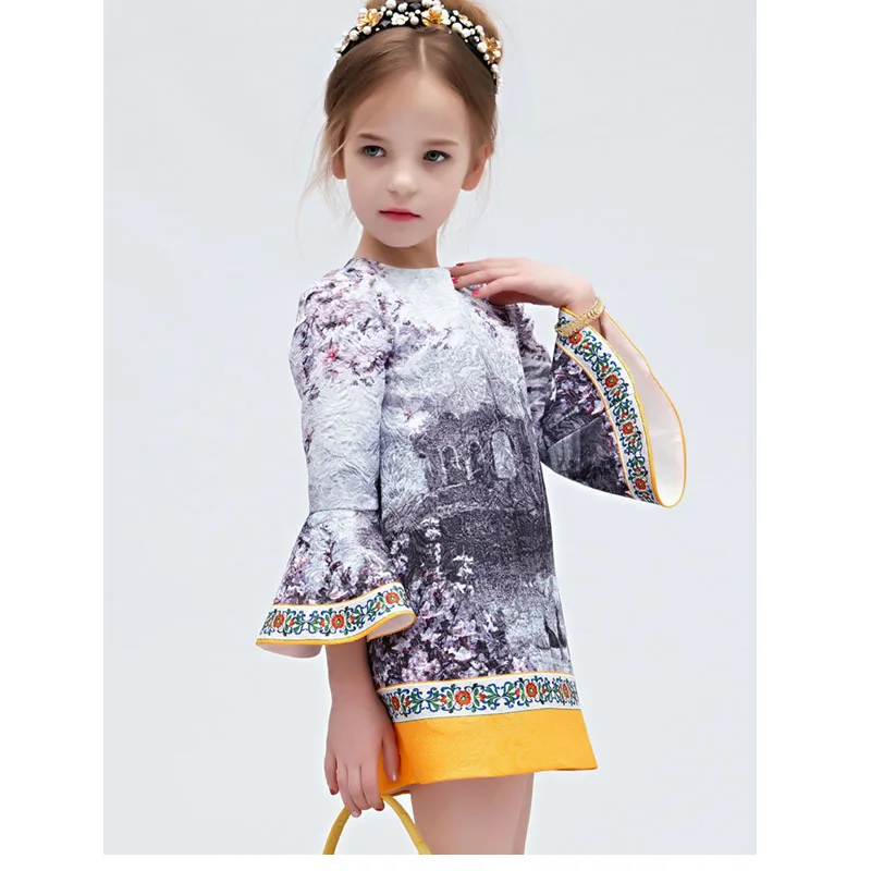 

Kids Wedding Dresses Long Sleeve Teenage Girls Clothing Robe Enfant Fille Mariage 2016 New Girls Spring Dress