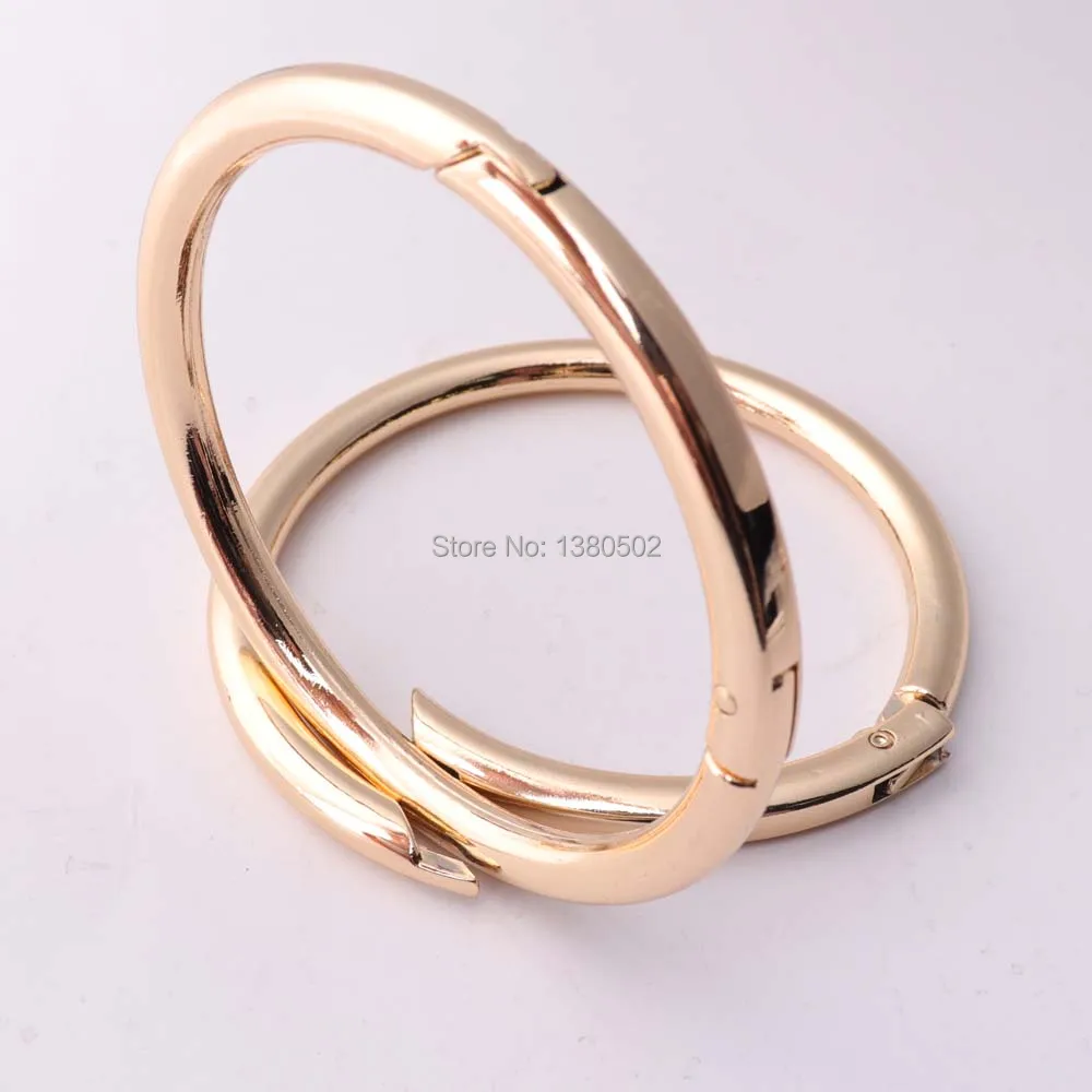 2pcs/lot  large gold color 73mm metal spring  O Ring clip buckles for bag accessories