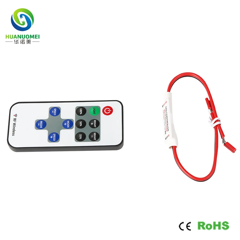 عالية الجودة تيار مستمر 5 ~ 24 فولت وحدة تحكم لاسلكية صغيرة RF LED لون واحد باهتة لوحدة 5 فولت 12 فولت مصلحة الارصاد الجوية 3528 5050 شرائط مصباح