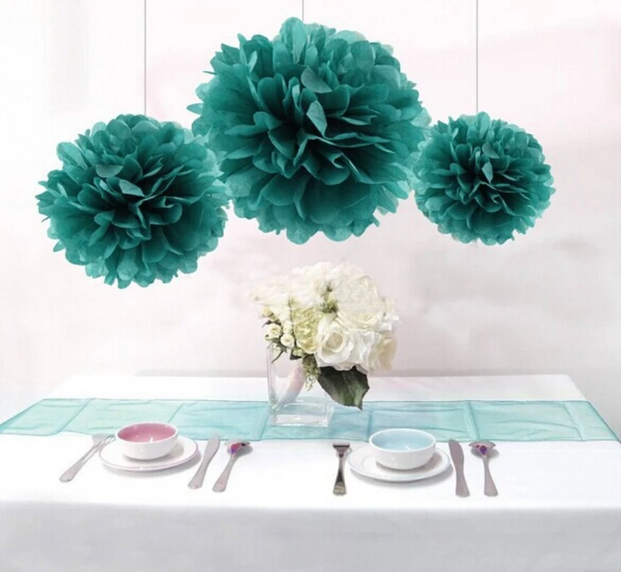 29 Colors available!! Paper pompoms baby shower decoration mixed colors 12 inch(30cm) 20piece/lot hanging paper flower rose ball