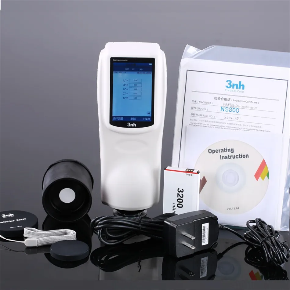 Capacitive Touch Screen Portable Spectrophotometer Price with 8mm Measuring Aperture Colorimeter Color Difference Meter