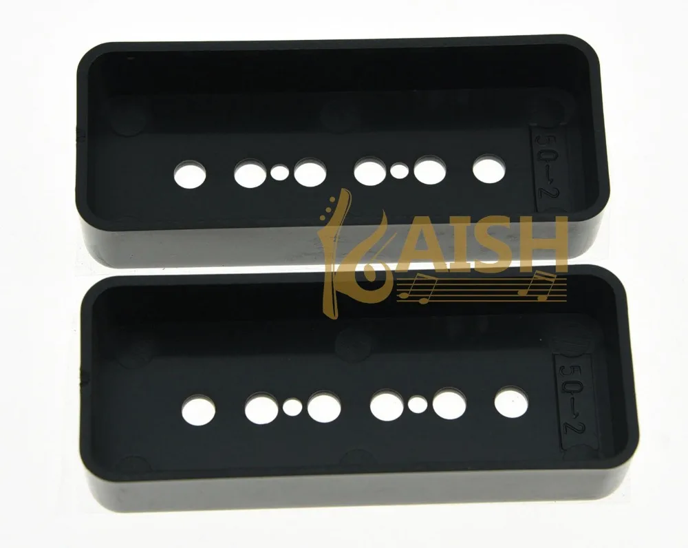 KAISH Set of 2 Soap bar LP Guitar Pickup Covers P90 Pickup Cover Black fits LP