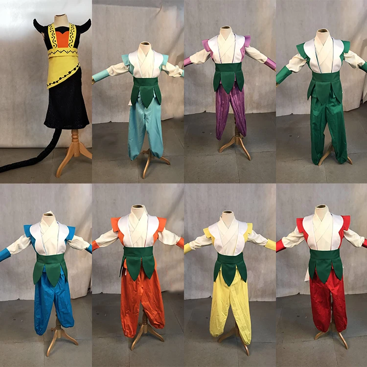 Chinese Cartoon Seven Calabash Brothers Cosplay Costume for Little Boy and the Snake Lady Hanfu for TV Play Children's Day