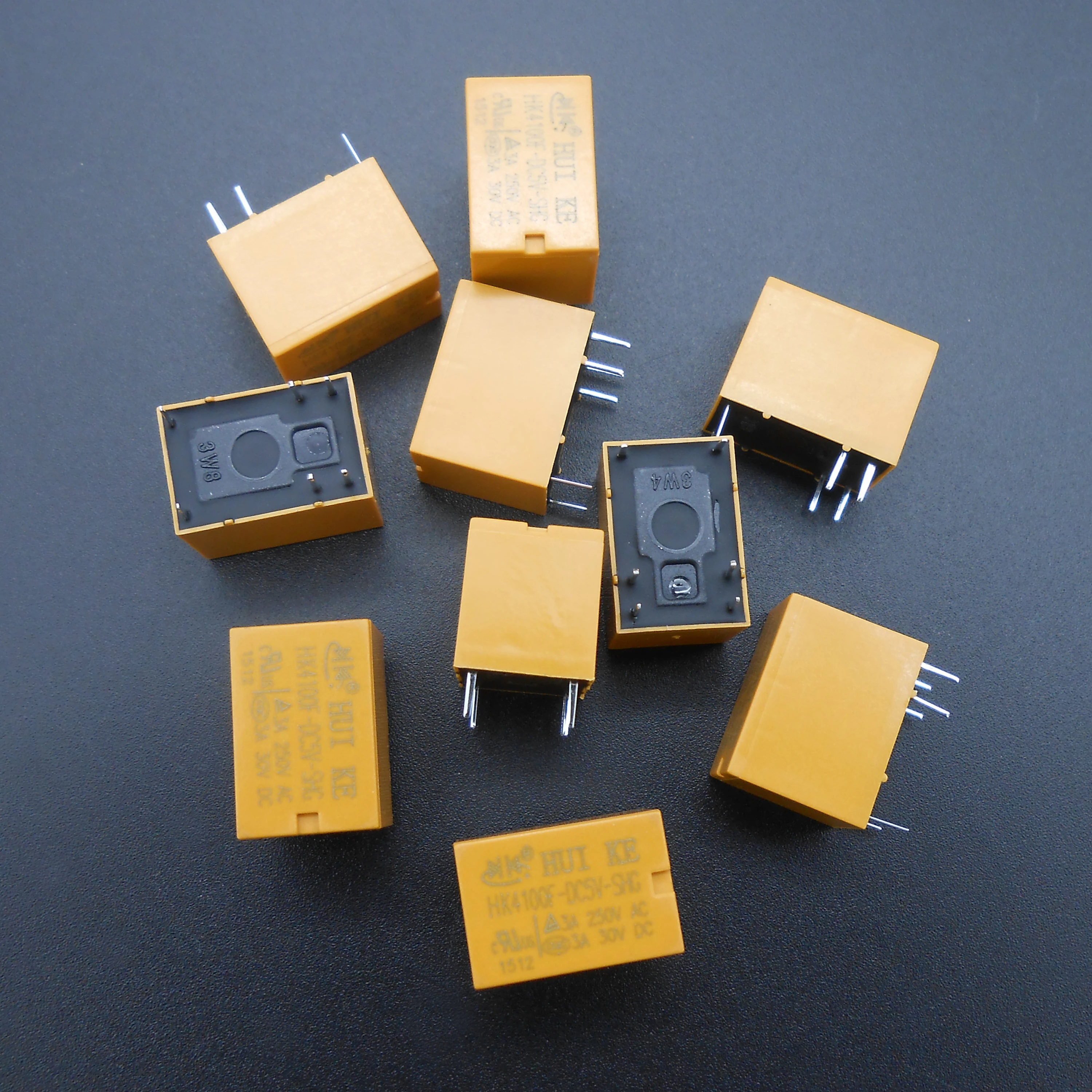 

50PCS/Lot X Yellow HK4100F-DC5V-SHG DC5V Volt Power Relay DC 5V 3A 6 PINS HUI KE 1C 1A 1B 750VA/90W 120ohm HuiKe 6-Pin *FD397X50