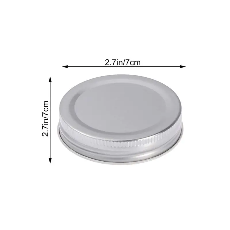 4pcs Sealing Metal Caps Leakproof Tin Lids Mason Jar Cover for Wide-Neck Jar Collection Bottle Glass Storage Bottle