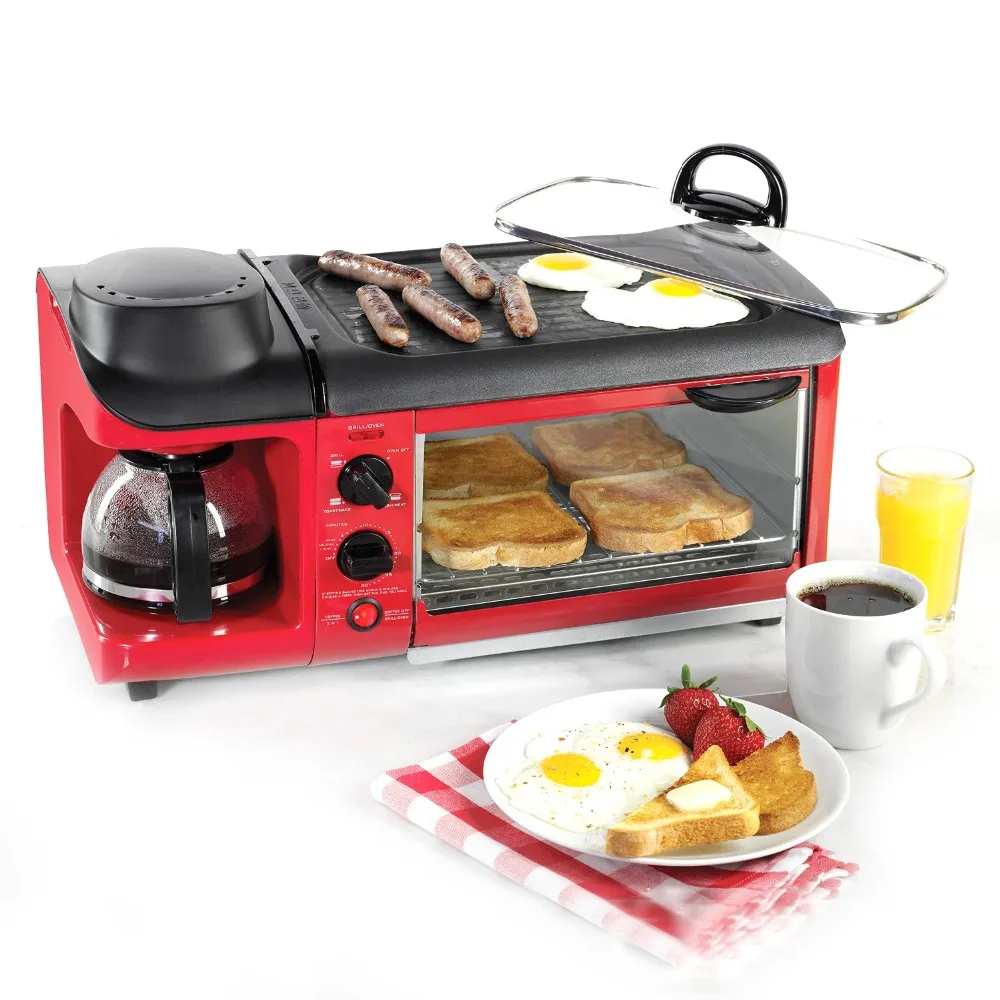 Multi-Functional Bread Toaster Oven Electric Breakfast Maker Coffee Machine Omelette Household 3 in 1 Breakfast Machine Toaster