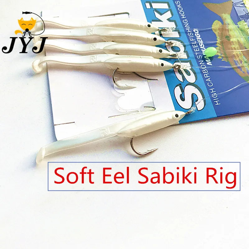 

10bags 1/0 soft lure baits, sabiki lure set with white small fishes ,shrimp string sabiki rigs for sea fishing sabiki tackle