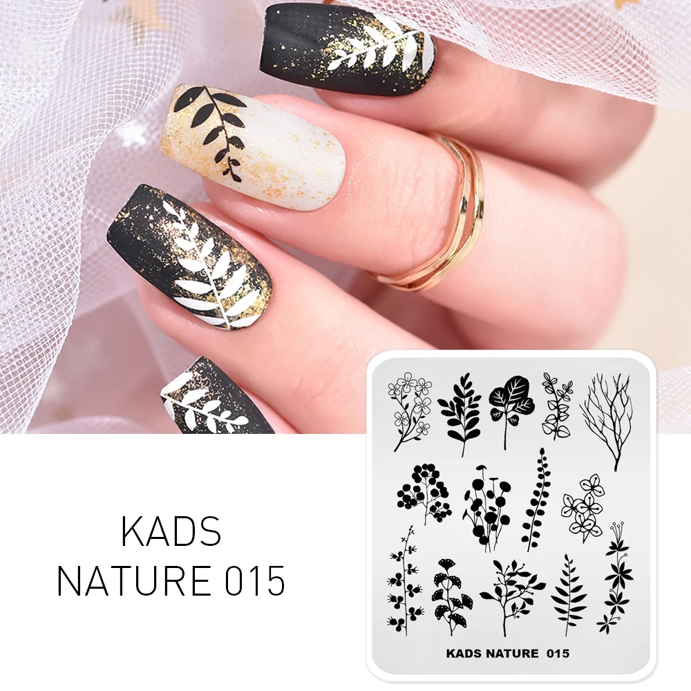 KADS Nail Art 35 Designs Nature Seriesเล็บปั๊มแสตมป์แม่แบบภาพเล็บปั๊มแผ่นStencilเครื่องมือ