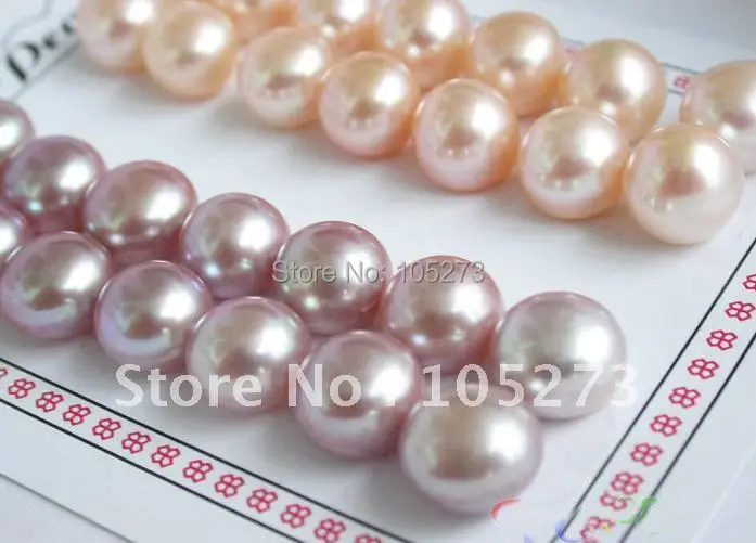 Wholesale 14pair 11-12mm Lavender Pink Off-Round Freshwater Pearl Earring S925 Silvers Earring Hot Sale New Free Shipping FN1626