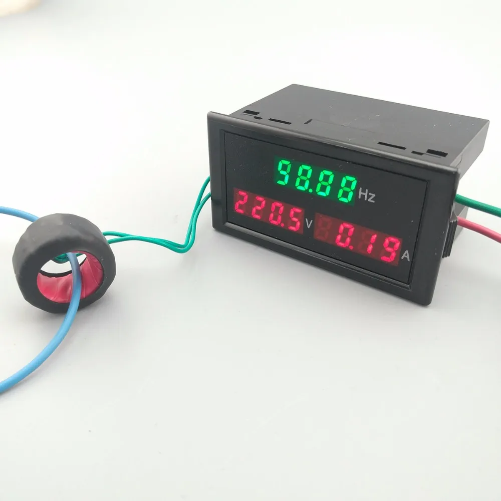 3IN1 LED display panel meter with Voltmeter ammeter voltage current frequency 80-300V 200-450V 100A