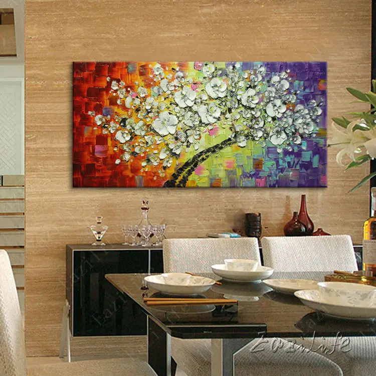 

Flower Hand Painted palette knife 3D texture flower Hand Painted Canvas Oil Painting Wall Pictures For Living Room 2