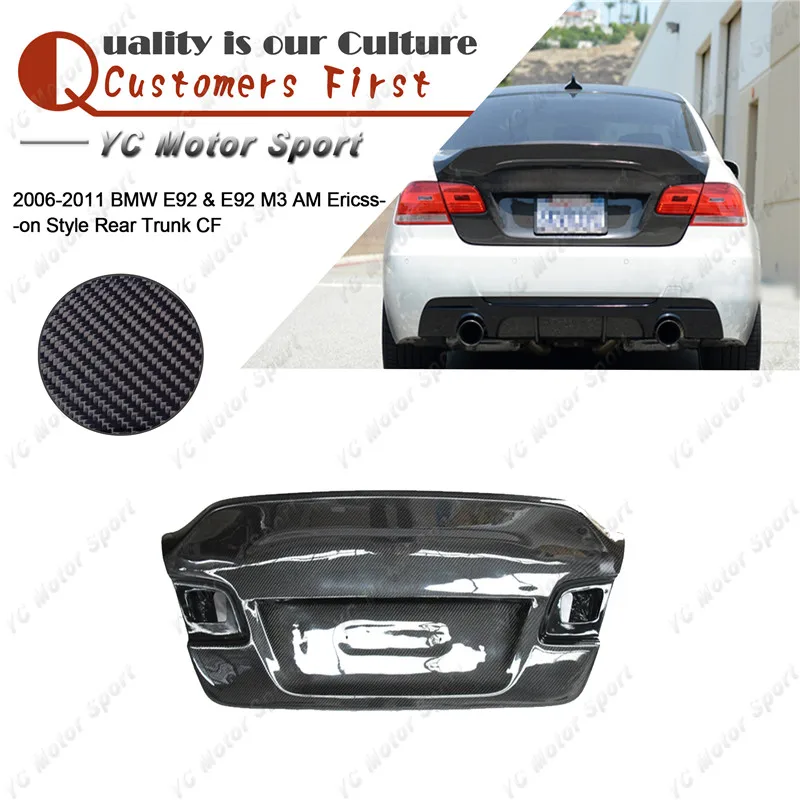 

Car Accessories Carbon Fiber AM Ericsson Style Trunk Boot Lid Fit For 2006-2011 E92 & E92 M3 Rear Trunk Bootlid Tailgate