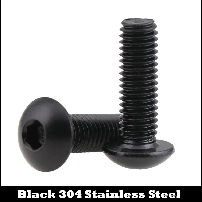 M5 M5*20 M5x20 M5*25 M5x25 M5*30 M5x30 Black 304 Stainless Steel SS DIN7380 Bolt Hex Hexagon Socket Pan Round Button Head Screw