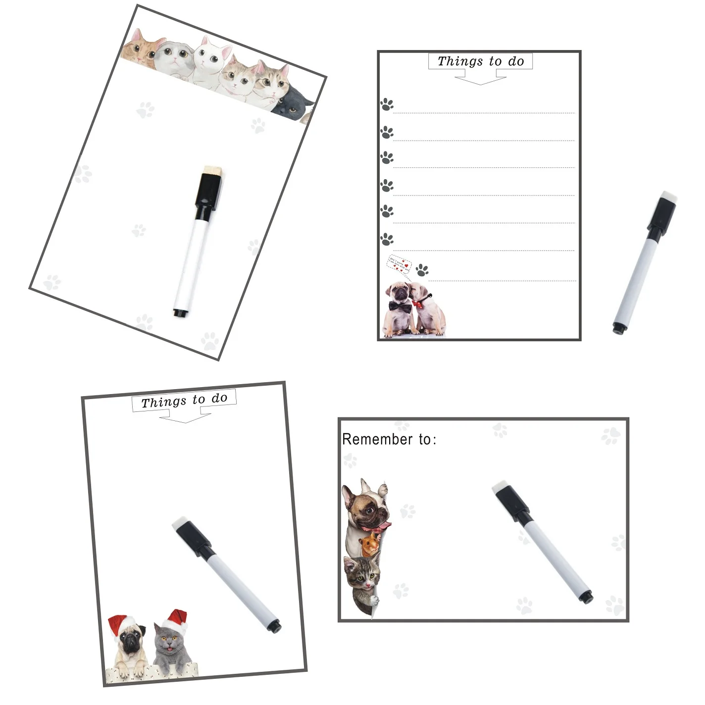 Vinyl Magnetic Whiteboard Fridge Magnets Dry Wipe Marker Record Message Board Reminder Memo Pads Daily Week Planner to do list