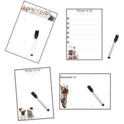 Vinyl Magnetic Whiteboard Fridge Magnets Dry Wipe Marker Record Message Board Reminder Memo Pads Daily Week Planner to do list