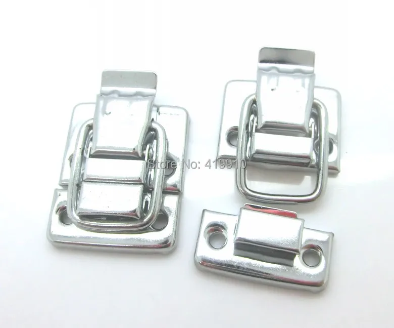 Free Shipping-10 Sets Toggle Catch  Suitcase Case Box Trunk Box Silver Tone 3.9cm x 3.0cm 3.0cm x 1.6cm J1822