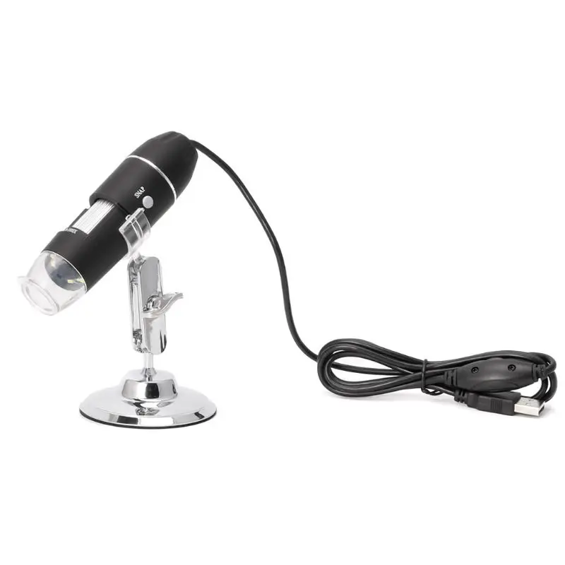 

1600X USB Digital Microscope Camera Endoscope 8LED Magnifier with Metal Stand