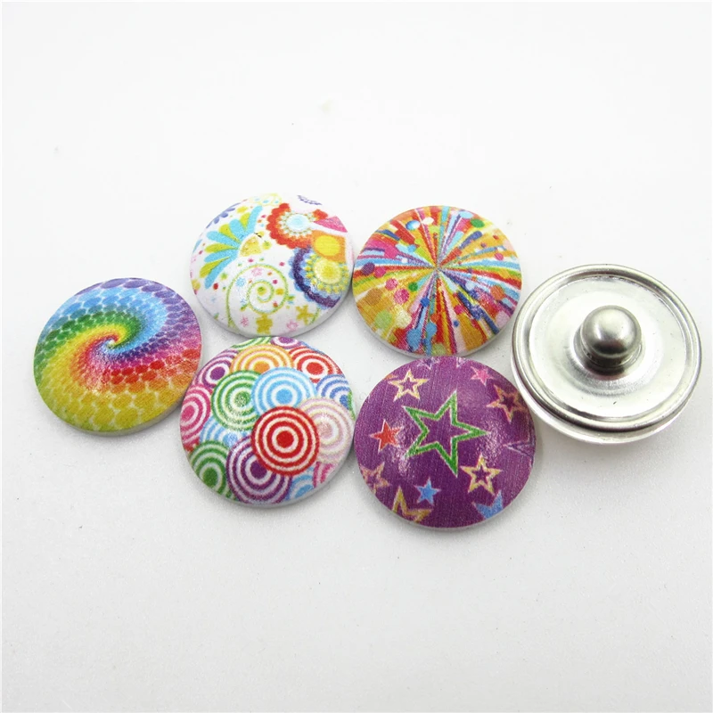 10pcs/lot Mix Printing Flowers Snap Buttons 18mm snap buttons Ginger Snap Bracelet&Bangles DIY Snap Jewelry Charms