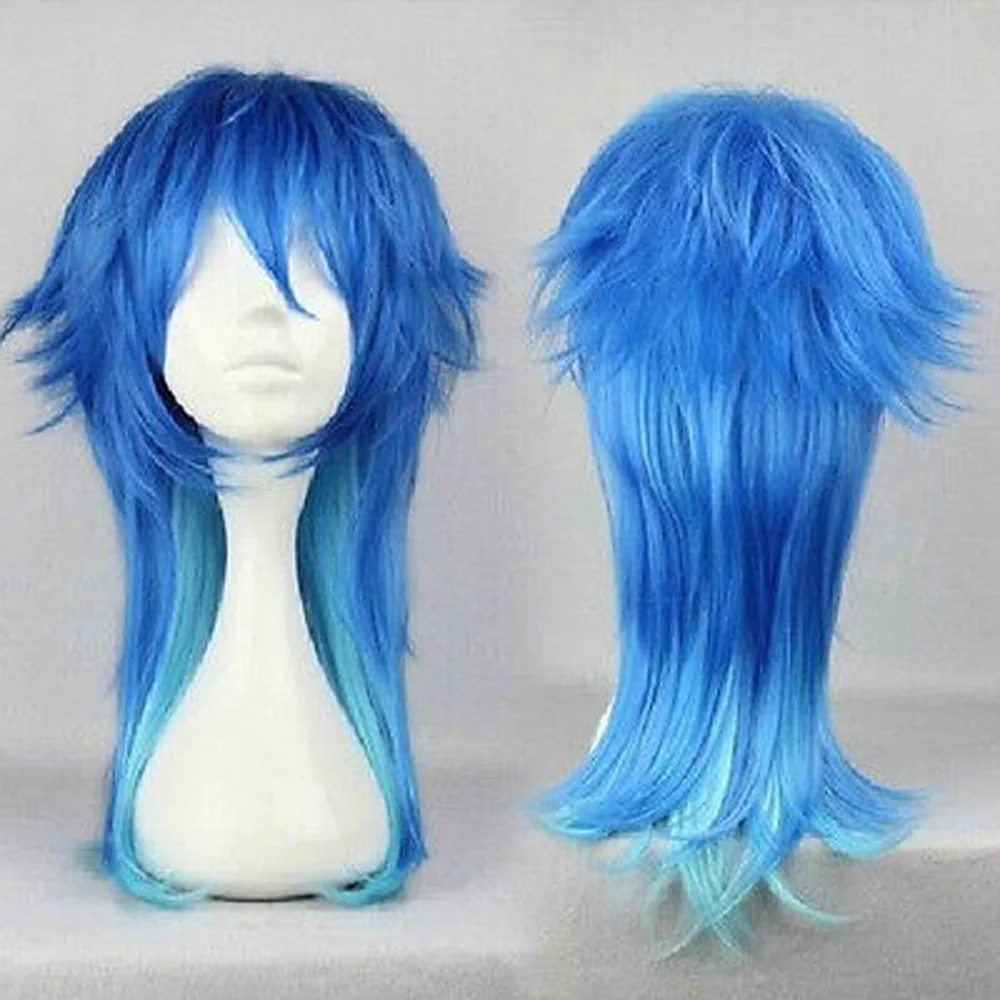 HAIRJOY Dramatical Murder DMMD Seragaki Aoba Peluca de fiesta de disfraces de Cosplay, pelo sintético azul degradado de dos tonos, envío gratis