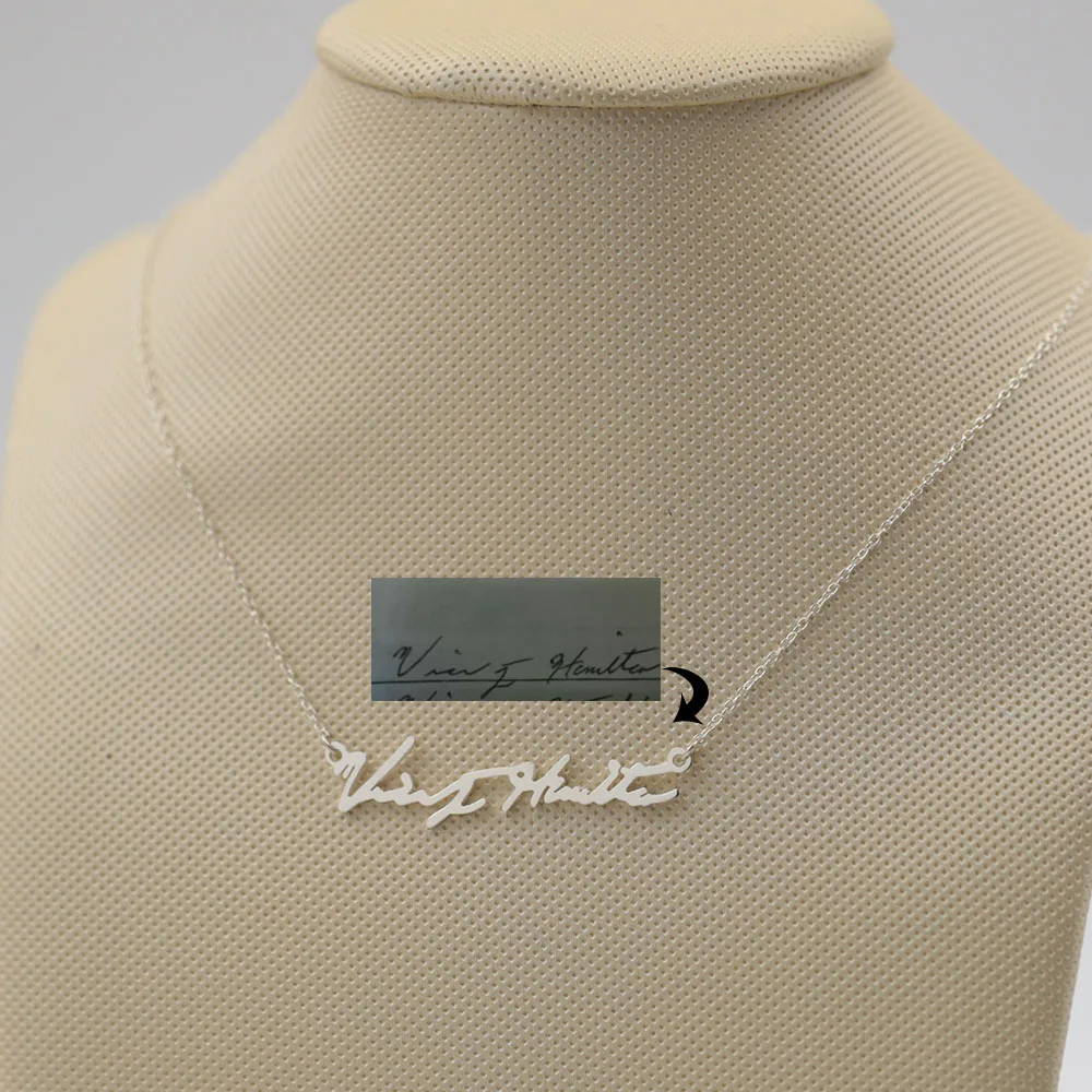 925 Silver Personalized Signature Necklace ,Custom Nameplate Necklace Pendent, Handmade Name Necklace Cut Out Jewelry