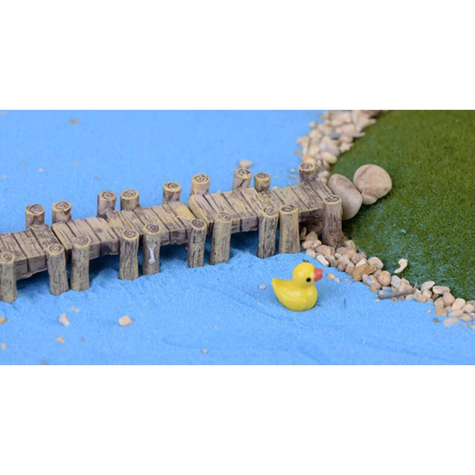 1 Pcs Corridor Harbour Yellow Gray Bridge Fairy Home Garden Miniature Figurines  Mini Craft Micro Party DIY Decoration