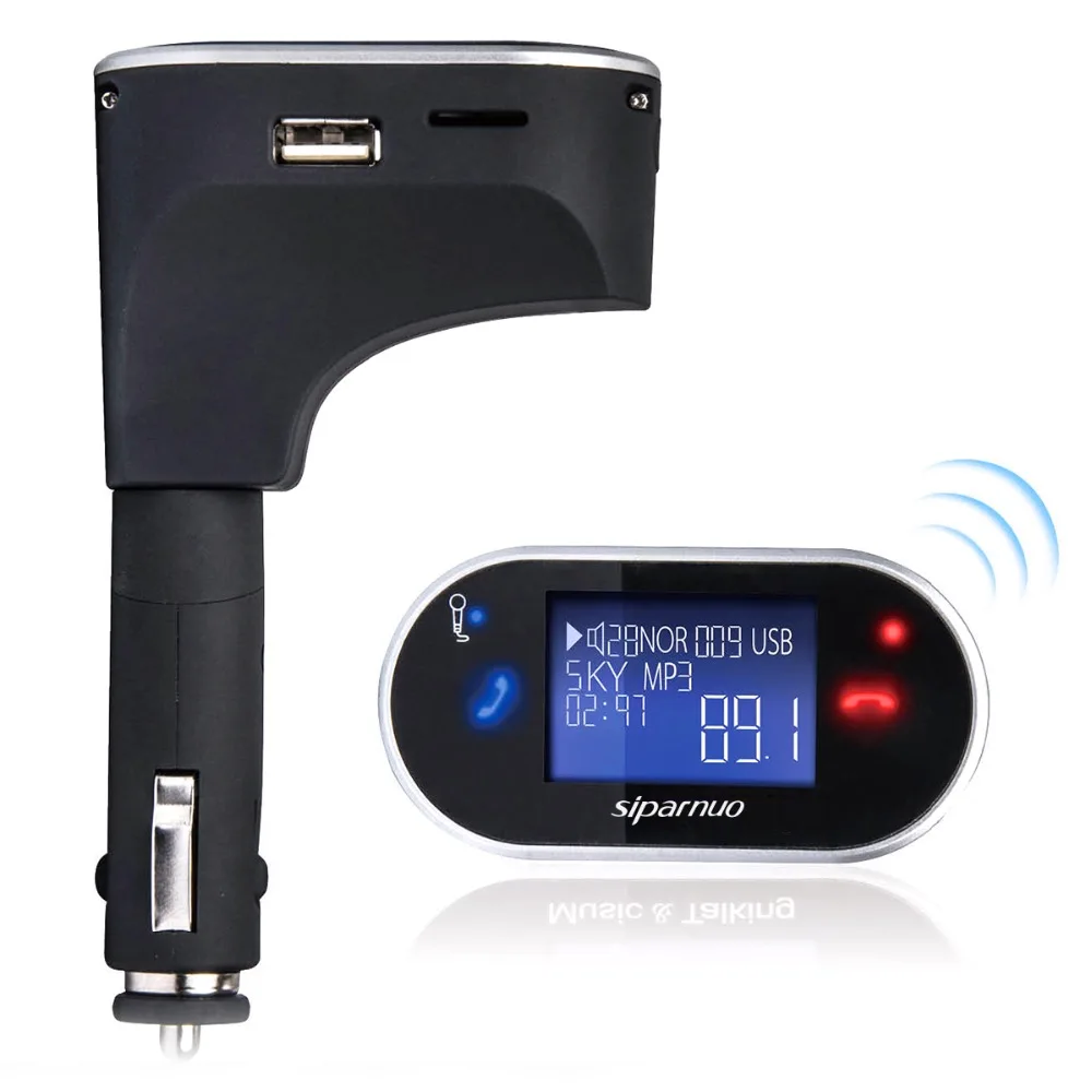 Remote Control Handsfree Car Kit Wireless Bluetooth FM Transmitter Modulator Car Charger AUX MP3 Player Support SD/TF Card