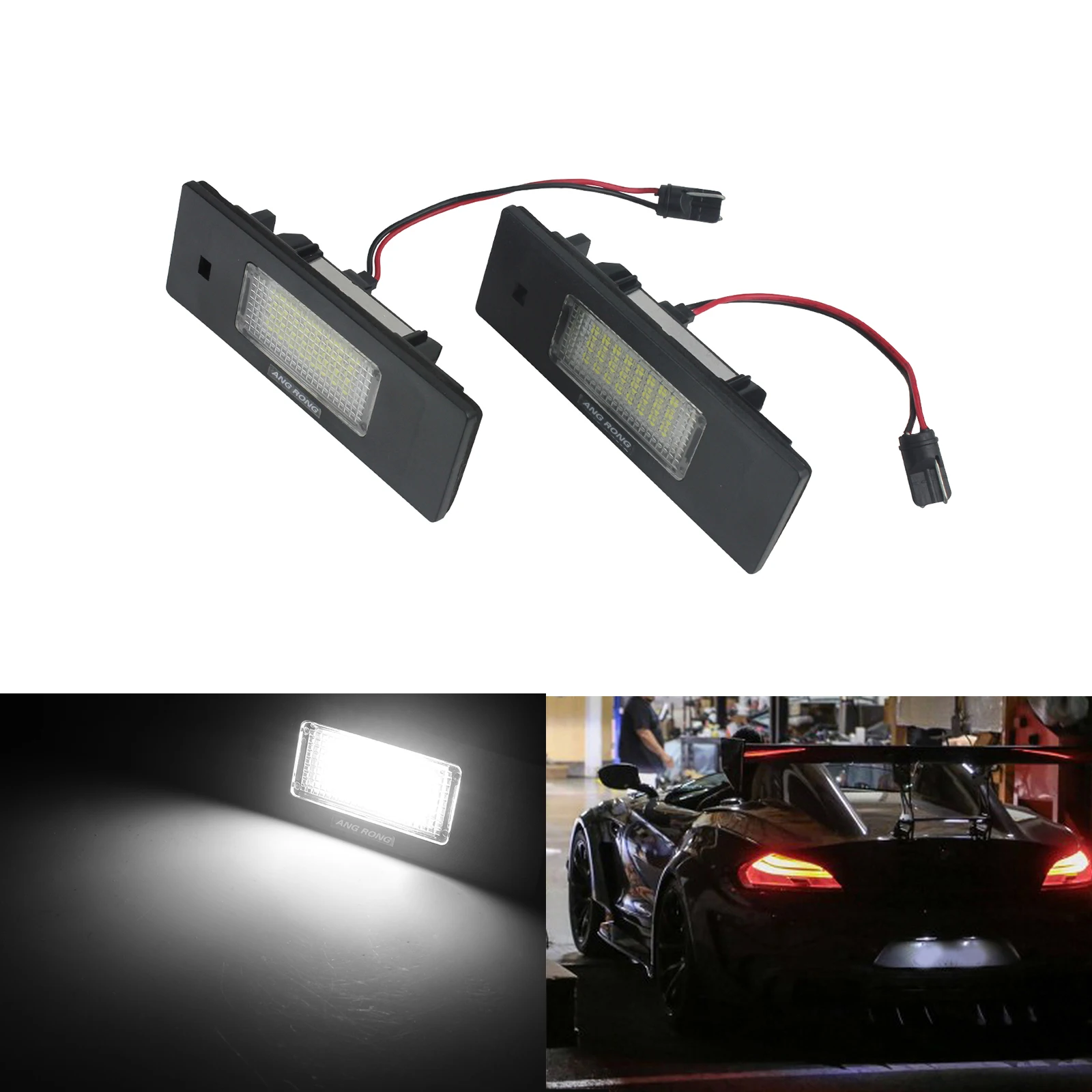 

ANGRONG 2x LED Licence Number Plate Light Lamp Bulb For Alfa Romeo 147 156 159 166 Spider Brera