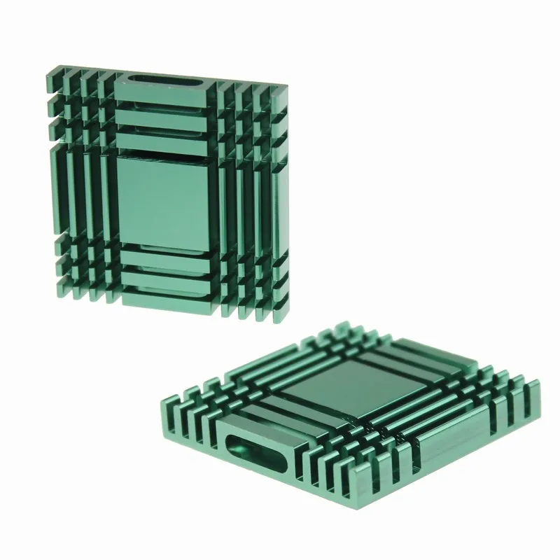 2 Pieces/lot 37mm x 37mm x 6mm Aluminum Green Cooling Cooler Heatsink Heatsinks Heat Sink