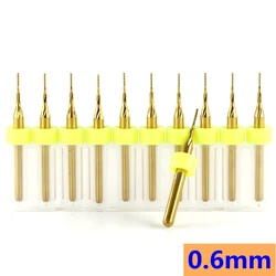 0.6mm Solid Carbide Milling Cutter CNC Corn Knife 10PCS Wood Strawberry Cutting Machine PCB Milling Cutter Milling Machine Tool