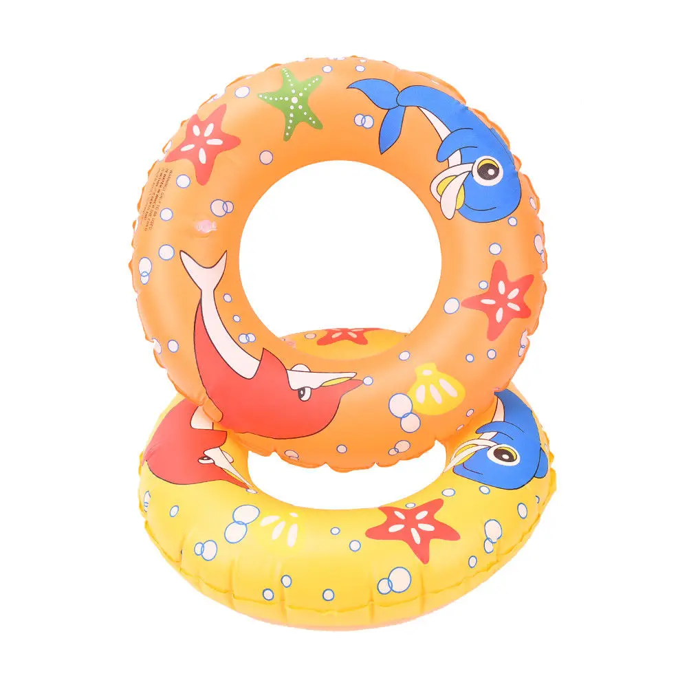 Leading Star Kids High-density PVC Cartoon Printing Inflatable Float Swimming Ring swimming accessories Color Random