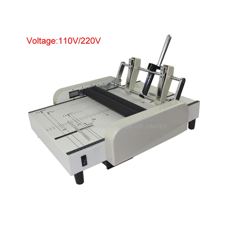 220v/110v A3 size electric folding machine Paper creasing machine Automatic electric stapler paper binding machine