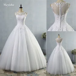 Customized ZJ9036-Z 2024 Lace White Ivory A-Line Wedding Dresses For Bride Dress Gown Vintage Plus Size Customer Made 2-28W