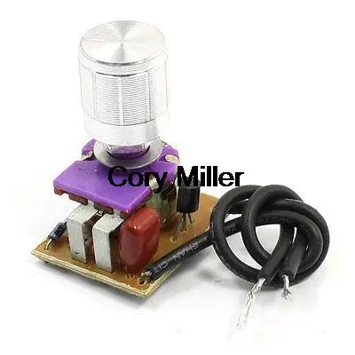 Bedroom Silver Tone Knob Adjustable Light Controller Dimmer Switch