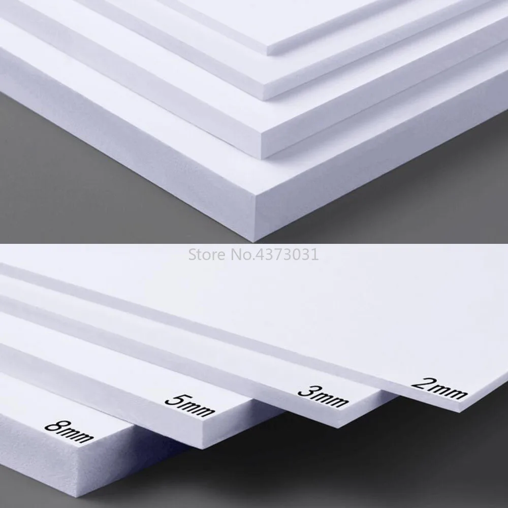 5 pz 300x200mm Bianco/Nero bordo di schiuma del PVC Per Il FAI DA TE materiali del modello di edificio Modello Fatto A Mano che fa materiale bordo piatto di plastica