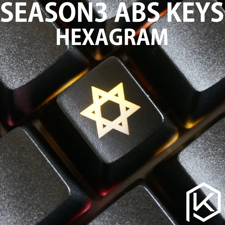 Novelty Shine Through Keycaps ABS Etched, light,Shine-Through hexagram oem profile red black