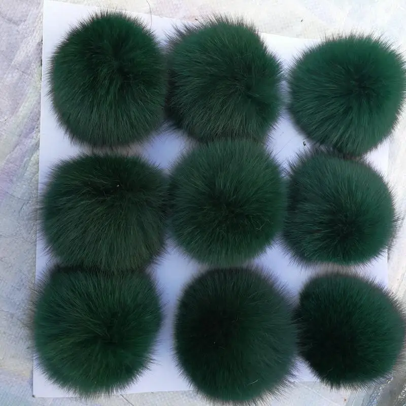 9CM Pompony z futra lisa Ball DIY Prawdziwe futro Pompony do breloków torby czapki i szalik futrzany pompon Hurtownia 9szt/lot