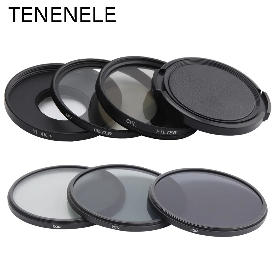 TENENELE For Yi 4K Lite Action Camera Filter CPL/UV/ND2 4 8 12.5X Macro Lens Filters Kit For Xiaomi Yi 4K+ Plus Camera Accessory