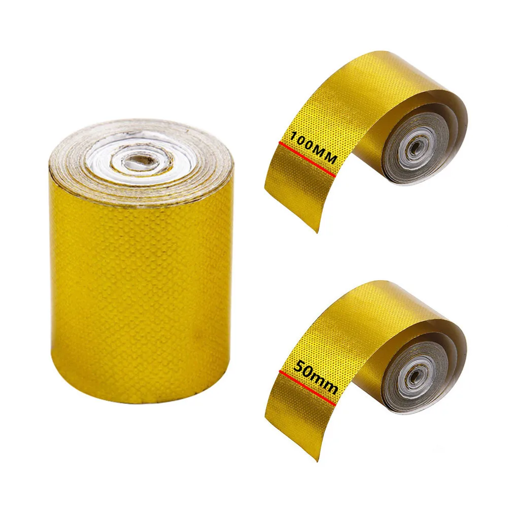 5*500 cm 10*500 cm Aluminum Foil Tape Automotive Exhaust Pipe Decorative Tape Gold Heat Shield Wrap Tape