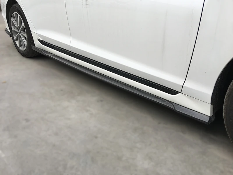 

Car Accessories Carbon Fiber Side Skirt Extension (All model) Glossy Finish Door Add On Step Fit For Hyundai 9th Gen Sonata LF