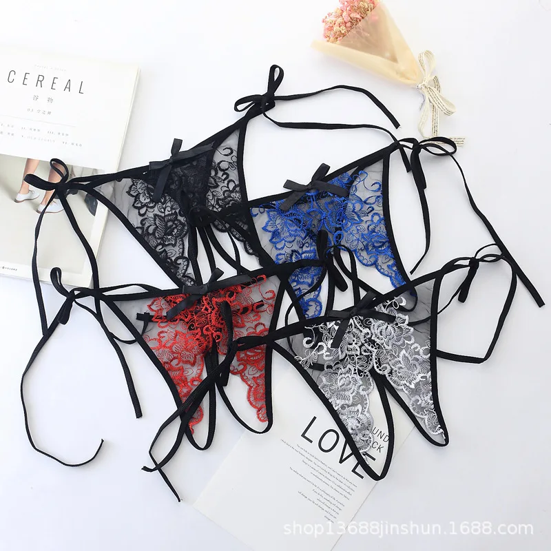 

7color Gift beautiful lace leaves Women's Sexy lingerie Thongs G-string Underwear Panties Briefs Ladies T-back 1pcs/Lot JS668