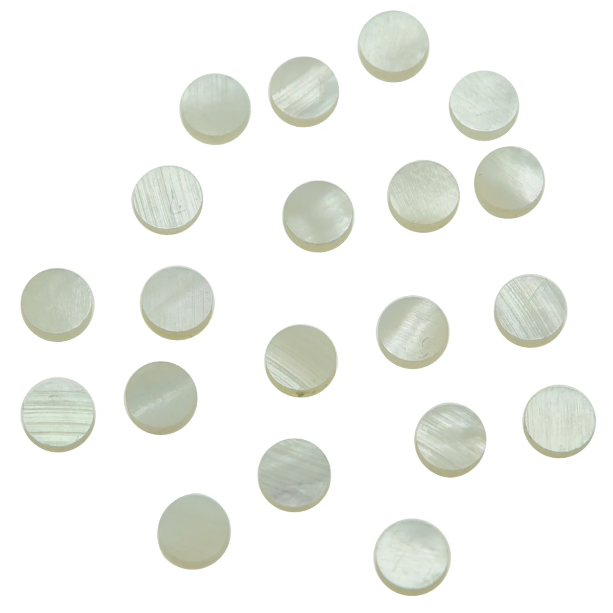 KAISH 20pcs 5mm/6mm Natural White Mother of Pearl Guitar Bass Inlay Fingerboard Fret Dots for Guitar Bass