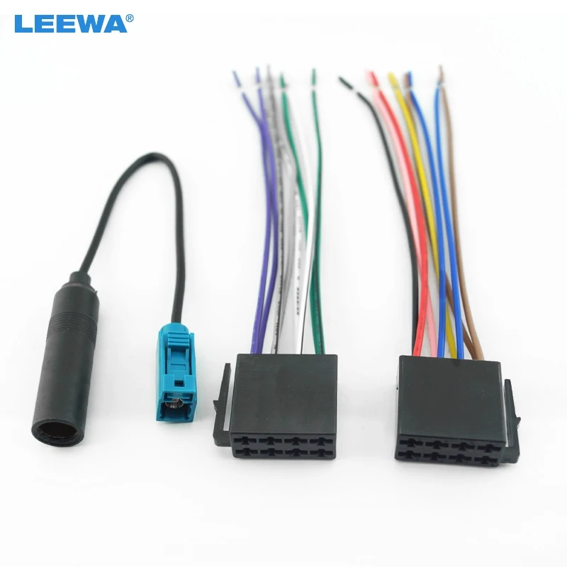 

LEEWA Car Stereo Audio Wiring Harness With FAKRA II Antenna Plug For Volkswagen/Audi/Mercedes OEM Factory Head Unit #CA3077