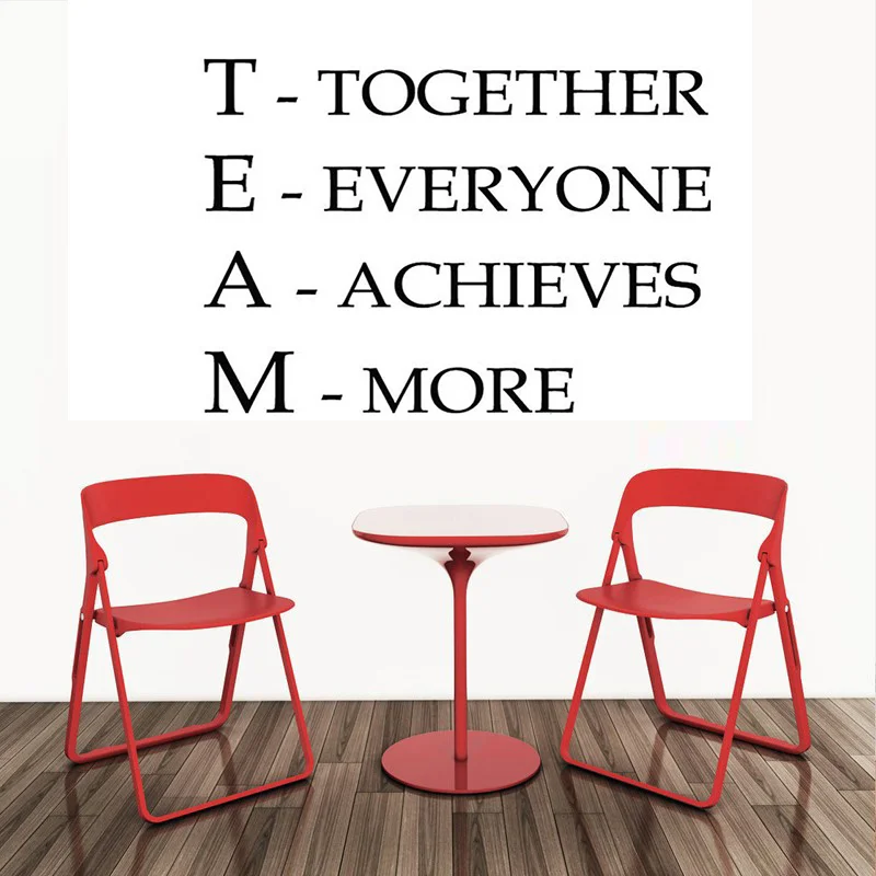 Team Motivational Quote Office Wall Sticker, Together Everyone Achieves More Inspirational vinyl decal Office wall art decor