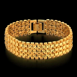 Men's Bracelet for Men16MM Male Gold Color Chain Link Bracelets 20CM Casual Star Link Jewelry Pulseiras Dropshipping SL789