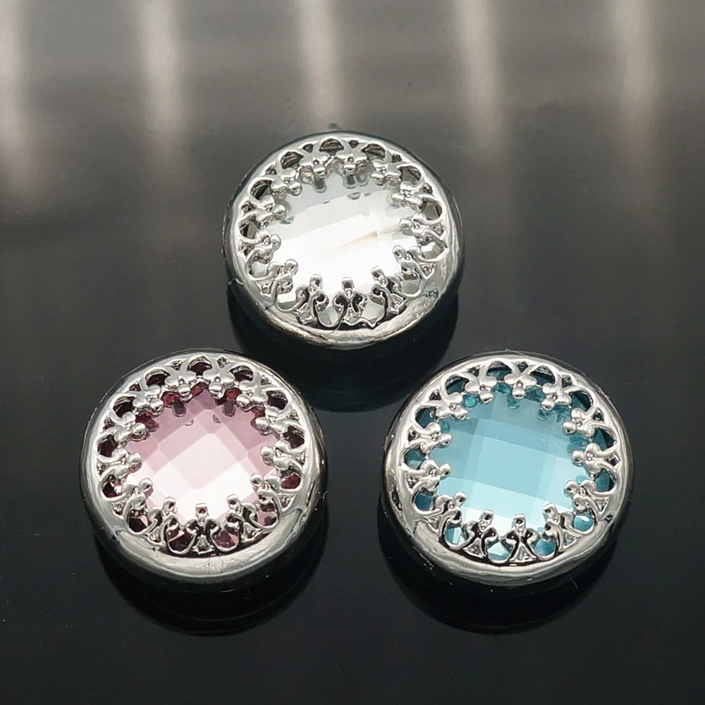 Hot sale beauty fashion Rhinestone hollow pattern 18MM snap buttons fit snap bracelet snap jewelry wholesale KZ2055